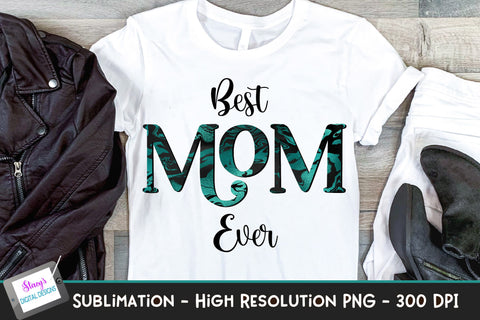 Mom Sublimation Bundle Vol. 2 - 6 teal and black mom designs Sublimation Stacy's Digital Designs 