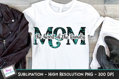 Mom Sublimation Bundle Vol. 2 - 6 teal and black mom designs Sublimation Stacy's Digital Designs 