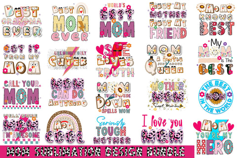 Mom Sublimation Design Bundle Sublimation Rupkotha 