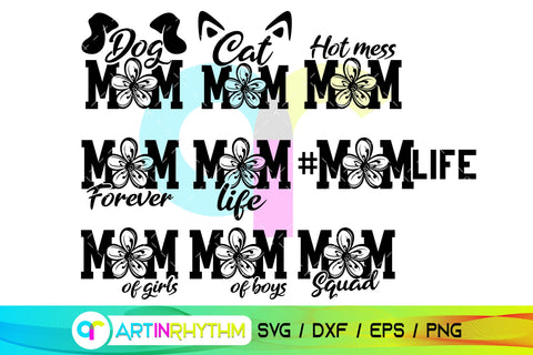 Mom svg bundle, Dog mom svg, Cat mom svg SVG Artinrhythm shop 