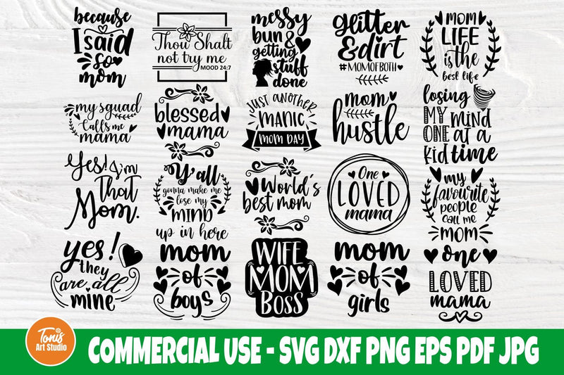 Mom SVG Bundle, Funny Mom Quotes Svg, Cricut Svg - So Fontsy