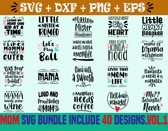 Mom SVG bundle include 40 Designs.vol.1. SVG SVG Studio 