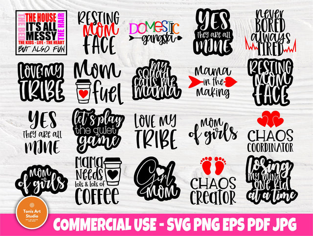 Mom SVG Bundle, Mom Quotes Svg, Funny Mom Cut File SVG TonisArtStudio 
