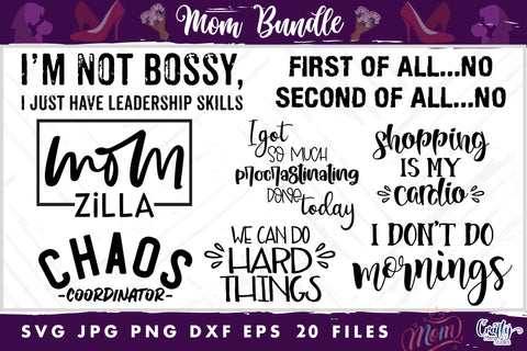 Mom Svg Bundle | Mom Svg Files for Cricut SVG Crafty Mama Studios 