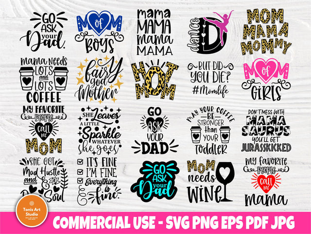 Mom SVG Bundle, Shirt Designs, Mom Life, Mama Svg SVG TonisArtStudio 