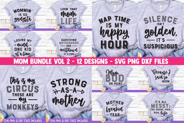 Mom SVG Bundle Vol 2 | Funny Motherhood Shirt Quotes SVG Cheese Toast Digitals 