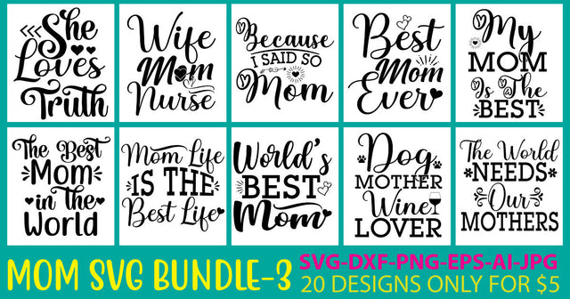 Mom Svg Bundle Vol.3 SVG Syaman 