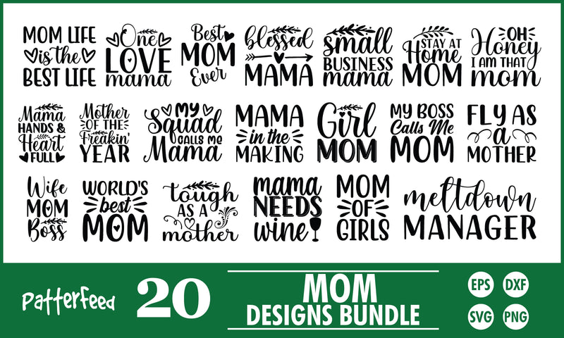 Mom SVG Designs Bundle - So Fontsy
