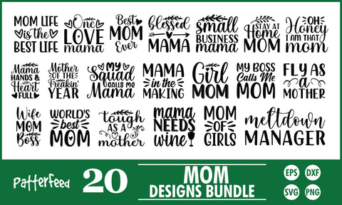 Mom SVG Designs Bundle SVG PatternFeed8 