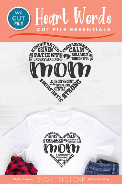 Mom svg for mothers day svg, Mom heart svg SVG SVG Cut File 