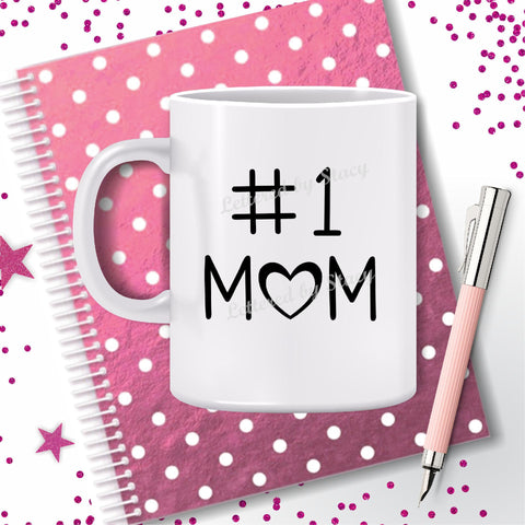 Mom SVG - Number one mom SVG with heart design SVG Stacy's Digital Designs 