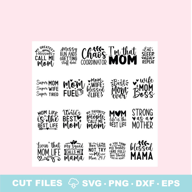 Mom SVG Quote Bundle SVG Elise Cellucci 