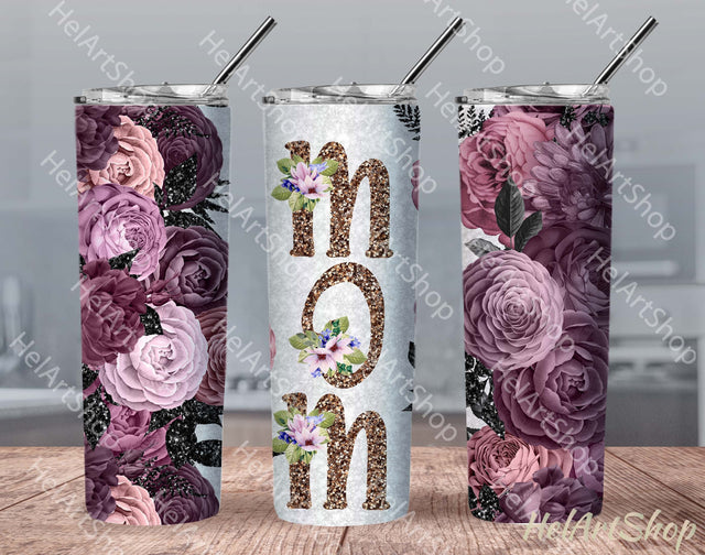 Mom Tumbler PNG | Floral SKINNY TUMBLER 20oz Png Sublimation _HelArtShop_ 
