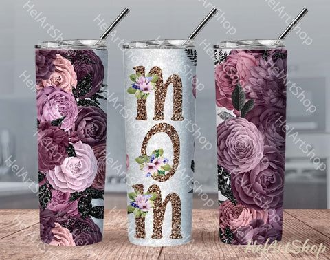 Mom Tumbler PNG | Floral SKINNY TUMBLER 20oz Png Sublimation _HelArtShop_ 