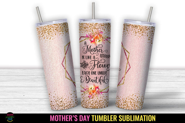 Mom Tumbler Sublimation PNG I Mothers Day Tumbler Wrap SVG Happy Printables Club 