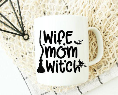 Mom Wife Witch Halloween SVG - Funny Mom SVG SVG She Shed Craft Store 