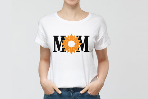 Mom with Sunflower svg, Mom svg, Mother's Day svg Design SVG SmmrDesign 