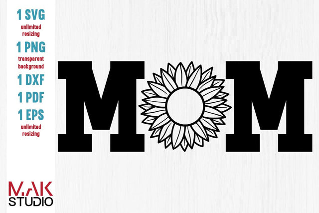 Mom with sunflower svg - Mom with sunflower dxf - Mom with sunflower cut file - Sunflower png SVG MAKStudion 