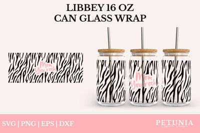 Mom You Rock Glass Can SVG | Mother's Day Can Glass Wrap SVG Petunia Digital Design 