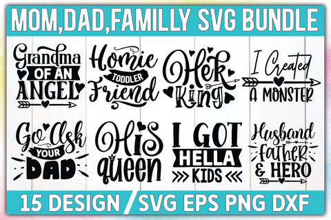 Mom,Dad,Familly SVG Bundle SVG Ariyan 