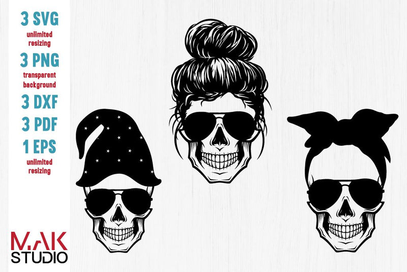Momlife skull svg, Skull with glasses svg, Mom life skeleton svg, Mom life svg, Momlife skull cut files SVG MAKStudion 