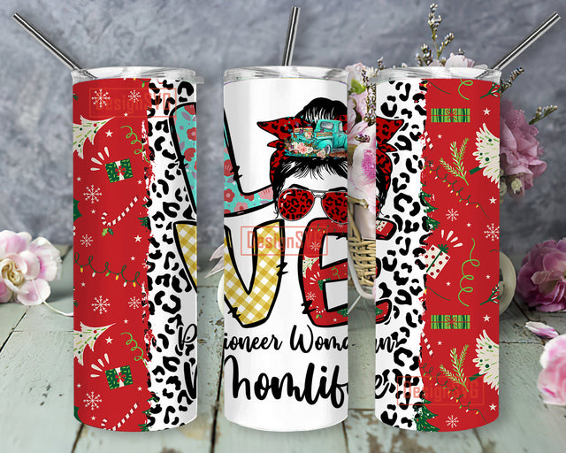 Momlife tumbler PNG, Christmas Gift for Mom, messy bun sublimation 20 oz Skinny Tumbler, Christmas Mom Tumbler, PNG Sublimation design Sublimation DesignSVG 