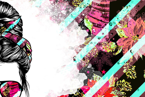 MomLife Tumbler Wrap, Add Your Own Text, Hair Messy Bun, Christmas Stockings Flower Design, Seamless Sublimation Design, Skinny 20 oz Design Sublimation Syre Digital Creations 