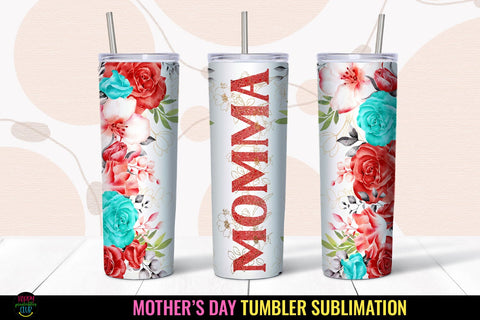 Momma Tumbler Sublimation I Mothers Day Tumbler Wrap PNG Sublimation Happy Printables Club 