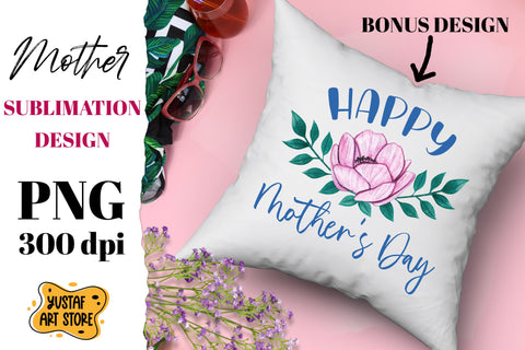 Mom/Mum Life sublimation design. Mother's Day Messy Bun PNG Sublimation Yustaf Art Store 