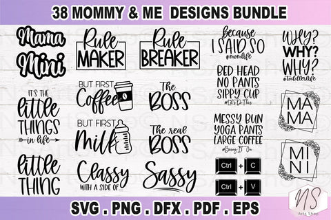 Mommy And Me Bundle svg - Mom svg Bundle - svg - dxf - eps - png - Funny Mom svg - Mothers Day - Silhouette - Cricut - Digital File SVG NS Arts Shop 