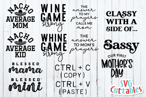 Mommy And Me Bundle svg - Mom svg Bundle - svg - dxf - eps - png - Funny Mom svg - Mothers Day - Silhouette - Cricut - Digital File SVG Svg Cuttables 