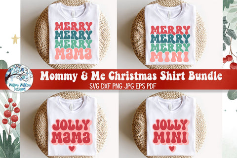 Mommy and Me Christmas Shirt SVG Bundle SVG Wispy Willow Designs 