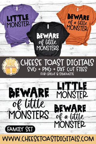 Mommy and Me Halloween SVG - Beware of Little Monsters | Little Monster SVG Cheese Toast Digitals 