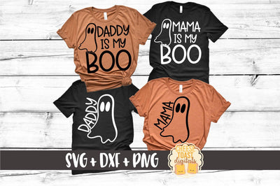 Mommy and Me Halloween SVG - Mama Is My Boo | Daddy Is My Boo SVG Cheese Toast Digitals 