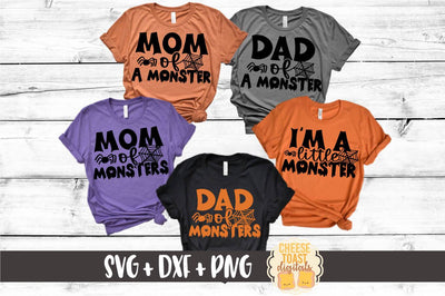 Mommy and Me Halloween SVG - Mom of Monsters | Dad of Monsters | I'm A Little Monster SVG Cheese Toast Digitals 