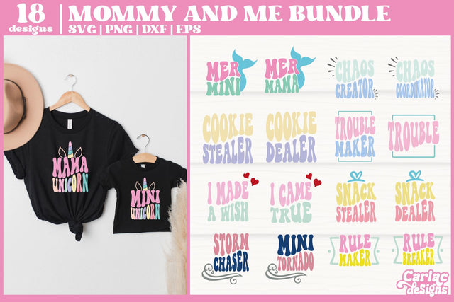 Mommy and me Svg Bundle | Matching T-shirts Bundle SVG Carla C Designs 