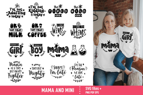 Mommy and me svg bundle, mom life, mama and mini SVG Katharina 