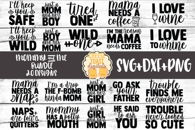 Mommy and Me SVG Bundle SVG Cheese Toast Digitals 