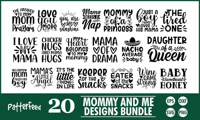 Mommy and Me SVG Designs Bundle SVG PatternFeed8 