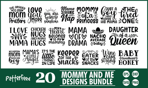 Mommy and Me SVG Designs Bundle SVG PatternFeed8 
