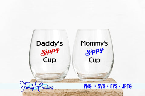 Mommy & Daddy's Sippy Cup SVG Family Creations 