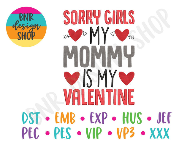 Mommy is my Valentine Machine Embroidery Design Embroidery/Applique BNRDesignShop 