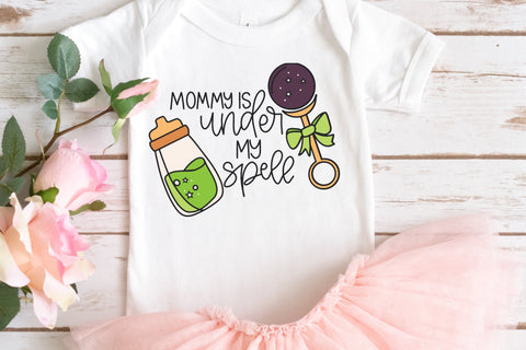 Mommy Is Under My Spell, Baby Halloween SVG, Cute Witch SVG Designing Digitals 