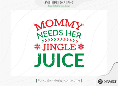 Mommy needs her jingle juice SVG Cut File, Christmas Tshirt SVG, Christmas SVG, Christmas SVG, Funny Christmas Shirt SVG, Kids Christmas SVG, Merry and Bright SVG SVG Dinvect 