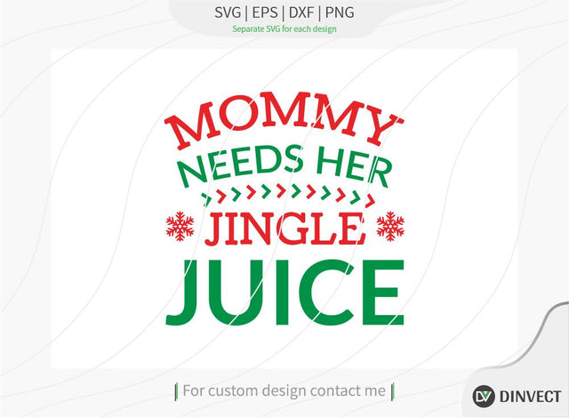 Mommy needs her jingle juice SVG Cut File, Christmas Tshirt SVG, Christmas SVG, Christmas SVG, Funny Christmas Shirt SVG, Kids Christmas SVG, Merry and Bright SVG SVG Dinvect 