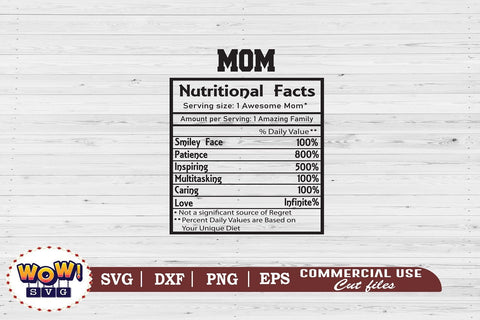 Mommy nutrition facts svg, Mom nutritional facts svg, nutritional facts, nutrition chart, funny quotes svg SVG Wowsvgstudio 
