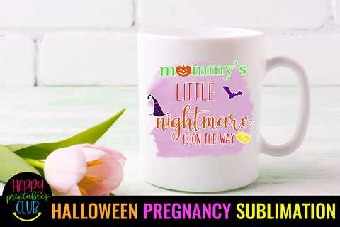 Mommy's Little Nightmare-Halloween Pregnancy Sublimation PNG Sublimation Happy Printables Club 