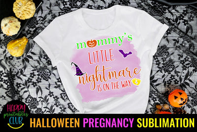 Mommy's Little Nightmare-Halloween Pregnancy Sublimation PNG Sublimation Happy Printables Club 