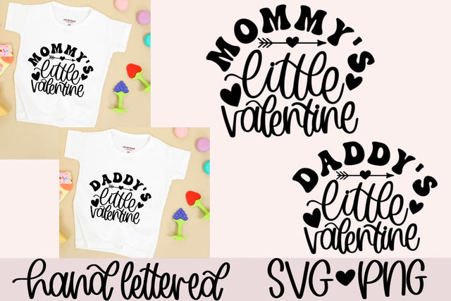 Mommy's little valentine svg, Daddy's little valentine SVG, baby valentine svg, kids valentine svg, mom's little valentine svg, dad's little valentine svg, hand lettered svg, valentine baby svg SVG AnitaAlyiaLettering 