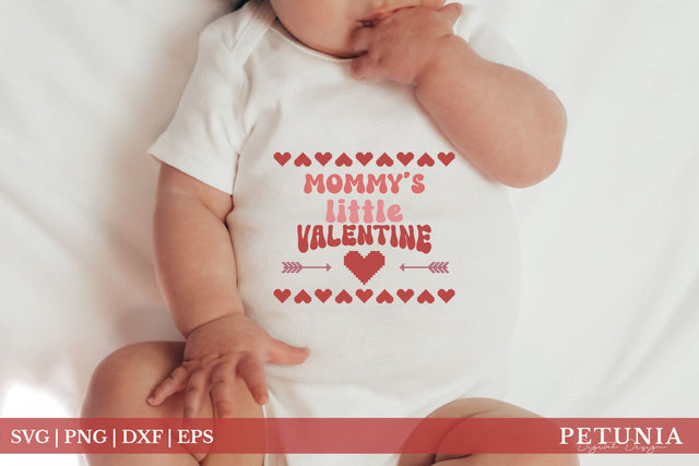Mommy's Valentine SVG | Valentine's Day Baby SVG SVG Petunia Digital Design 